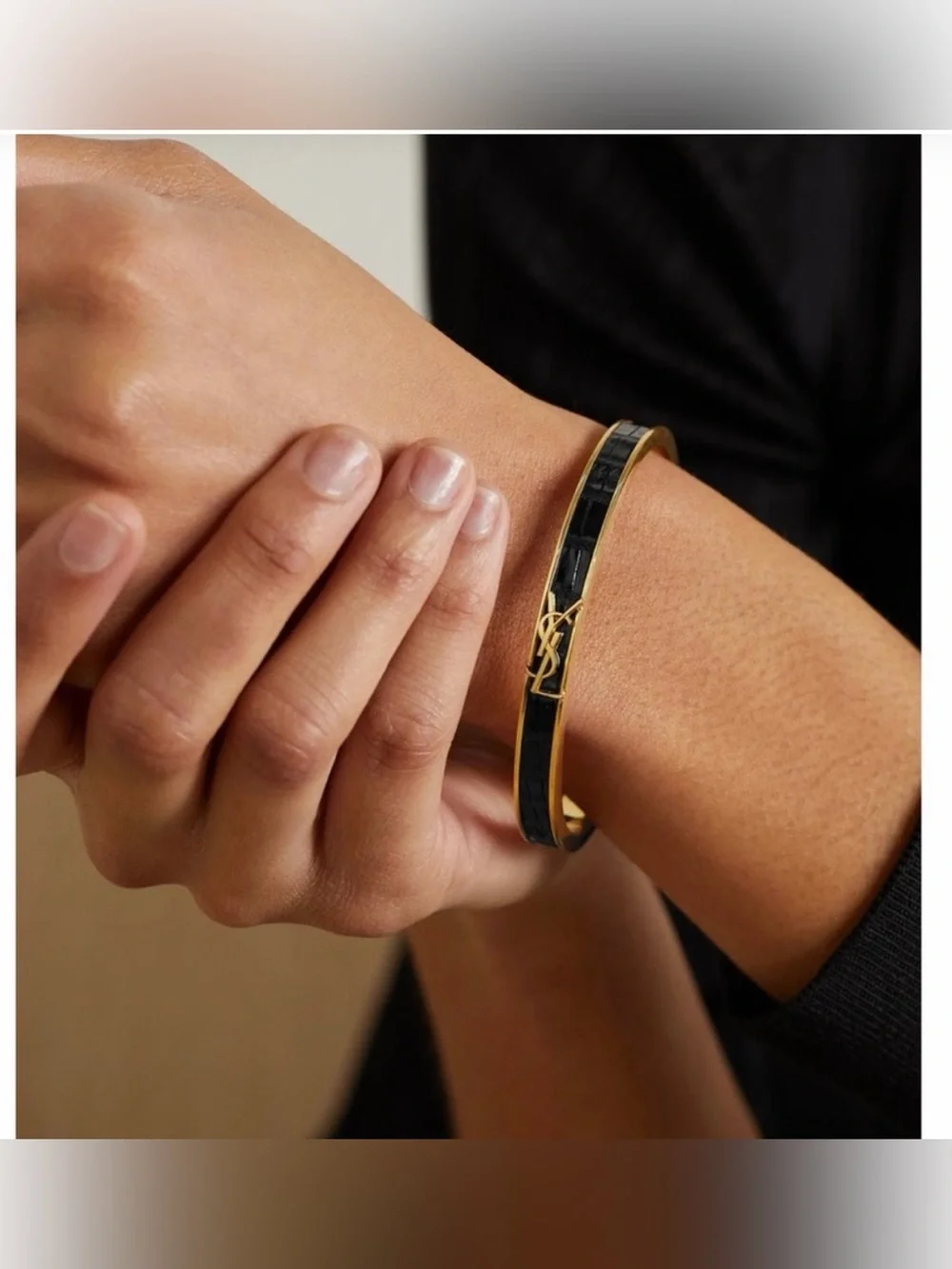 SAINT LAURENT YSL logo cuff bracelet